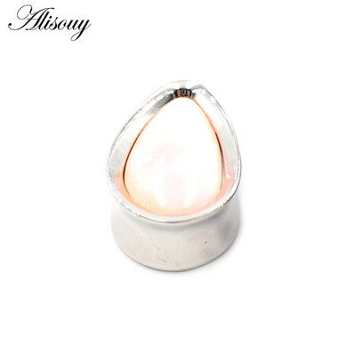 Alisouy 1vnt 8-25mm nerūdijančio plieno vandens lašas apvalkalas ausų tuneliai kištukai plėstuvai neštuvai matuokliai auskarai auskarai kūno papuošalai