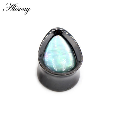 Alisouy 1vnt 8-25mm nerūdijančio plieno vandens lašas apvalkalas ausų tuneliai kištukai plėstuvai neštuvai matuokliai auskarai auskarai kūno papuošalai