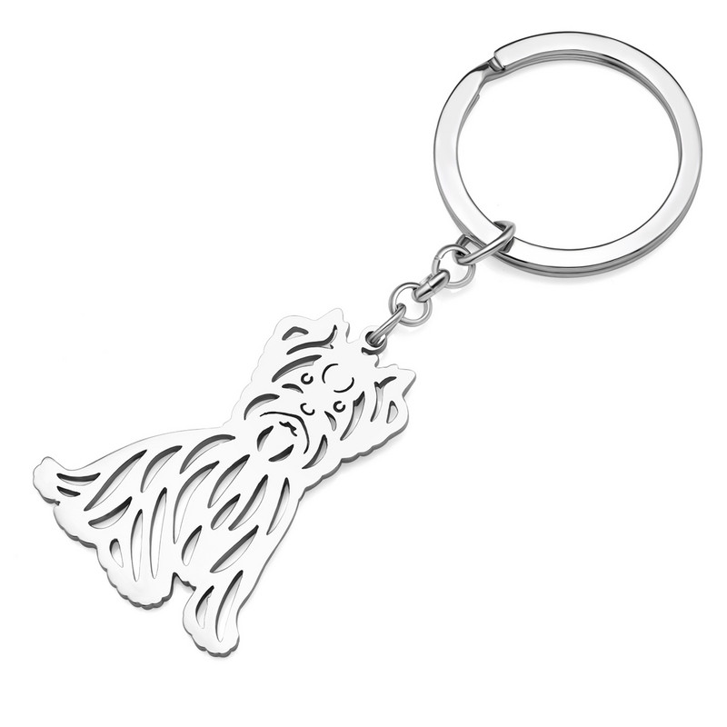 NEWEI Nerūdijančio plieno, sidabruoto Vakarų Škotijos baltojo terjero šunų raktų pakabukai Mieli naminių gyvūnėlių papuošalai Moterims Paaugliams Pakabukai Dovanos