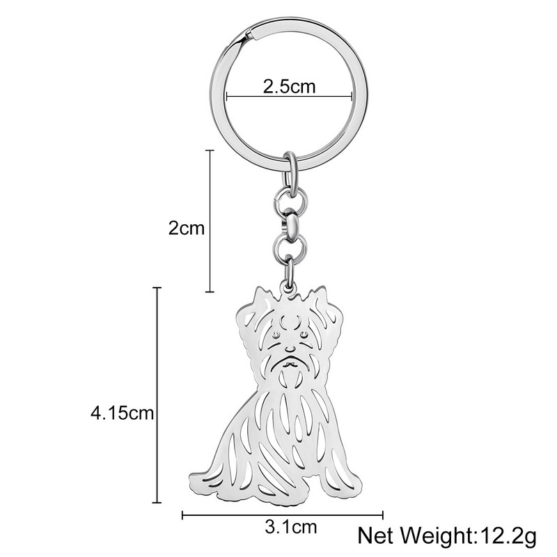 NEWEI Nerūdijančio plieno, sidabruoto Vakarų Škotijos baltojo terjero šunų raktų pakabukai Mieli naminių gyvūnėlių papuošalai Moterims Paaugliams Pakabukai Dovanos