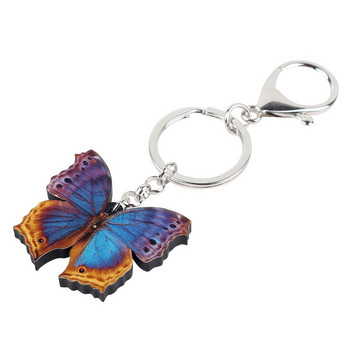 Ακρυλικό Bonsny Μοναδικά πολύχρωμα μπρελόκ Πεταλούδα Δαχτυλίδι μπρελόκ Ζωικό κόσμημα για γυναίκες Τσάντα τσάντα για κορίτσια Πορτοφόλι έντομα Γούρια Δώρο