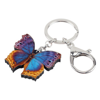 Ακρυλικό Bonsny Μοναδικά πολύχρωμα μπρελόκ Πεταλούδα Δαχτυλίδι μπρελόκ Ζωικό κόσμημα για γυναίκες Τσάντα τσάντα για κορίτσια Πορτοφόλι έντομα Γούρια Δώρο