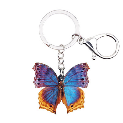 „Bonsny Acrylic“ unikalūs spalvingi drugeliai raktų pakabukai raktų pakabukas žiedas gyvūnų papuošalai moterims mergaičių rankinė piniginė vabzdžių žavesiai dovana