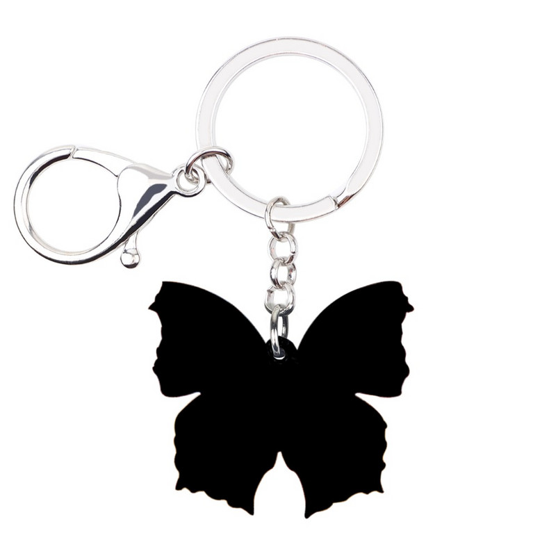 „Bonsny Acrylic“ unikalūs spalvingi drugeliai raktų pakabukai raktų pakabukas žiedas gyvūnų papuošalai moterims mergaičių rankinė piniginė vabzdžių žavesiai dovana