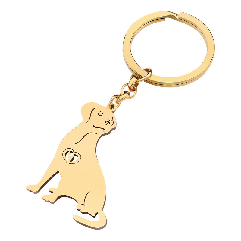 NEWEI Breloc pentru câini Labrador Retriever placat cu aur din oțel inoxidabil Breloc cu pandantiv Bijuterii dulci pentru animale de companie pentru femei Animale Brelocuri