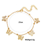 Naujo stiliaus paplūdimio pėdų puošmena išskleista peteliškės pakabukas, rankų darbo kulkšnis