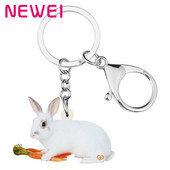 Newei Akrilo baltos Velykų Morkos Kiškio Triušio Raktų Pakabukai Spausdinti Gyvūnų Raktų Pakabukai Papuošalai Moterims Mergaičių Rankinė Automobilio Papuošimas