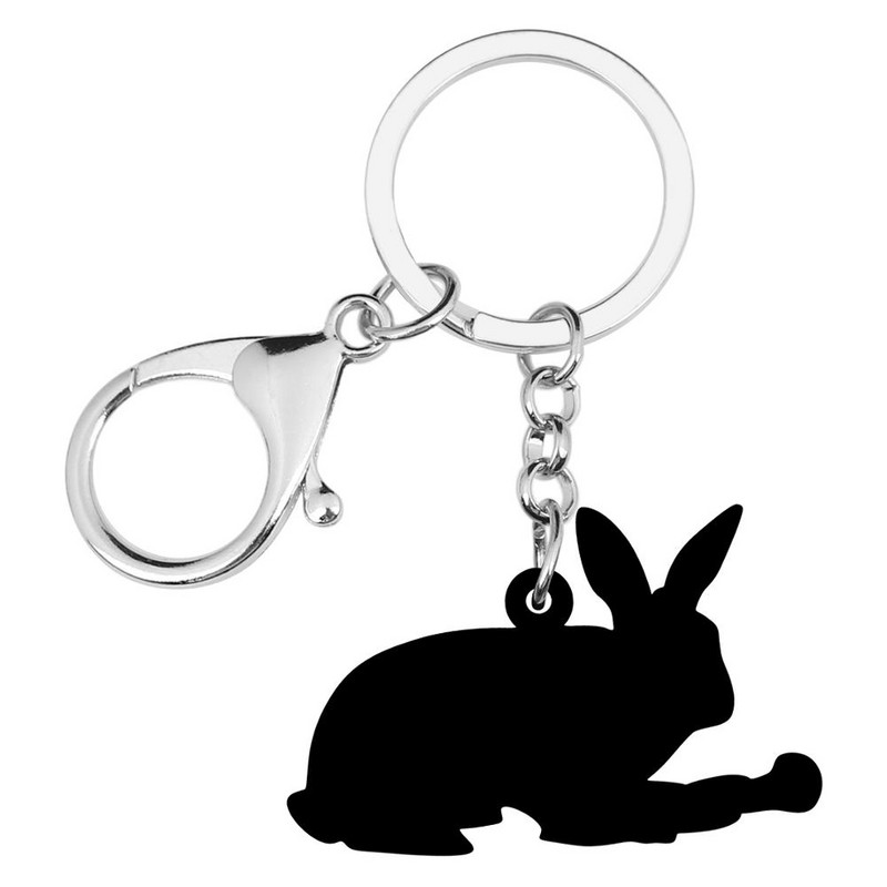 Newei Akrilo baltos Velykų Morkos Kiškio Triušio Raktų Pakabukai Spausdinti Gyvūnų Raktų Pakabukai Papuošalai Moterims Mergaičių Rankinė Automobilio Papuošimas