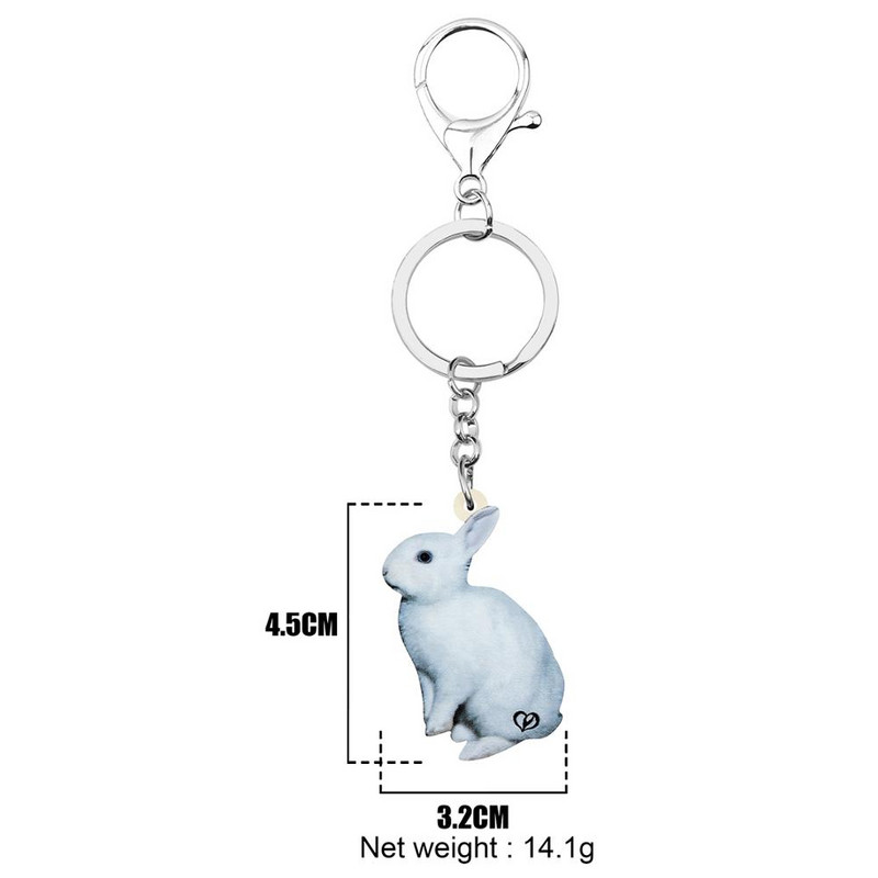 Newei Akrilo Velykų Kiškis Kiškis Triušis Raktų Pakabukai Raktų Pakabukas Didelis Mielas Gyvūnų Papuošalai Moterims Vyrams Vaikams Dovanos Automobilio krepšio apdaila