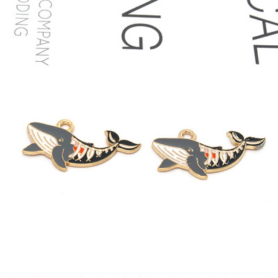 Amestecați 10 buc/pachet emailat balenă schelet pisică liliac iepure aliaj farmec pandantive de Halloween pentru cercei brățară bijuterii DIY face C434