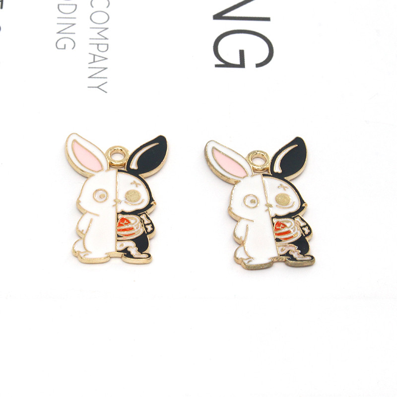 Amestecați 10 buc/pachet emailat balenă schelet pisică liliac iepure aliaj farmec pandantive de Halloween pentru cercei brățară bijuterii DIY face C434