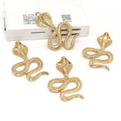 5 vnt Pankų auksinės kobros gyvatės auskarai metaliniai pakabukai, 3D gyvūnai, didelės gyvatės, karoliai, pakabukas, pasidaryk pats papuošalų kūrimas