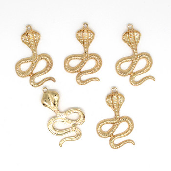 5 τμχ Σκουλαρίκι φιδιού Punk Golden Cobra Metal Charms 3D Animal Big Snakes Κολιέ μενταγιόν Making DIY Jewelry Findings