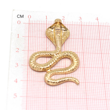 5 τμχ Σκουλαρίκι φιδιού Punk Golden Cobra Metal Charms 3D Animal Big Snakes Κολιέ μενταγιόν Making DIY Jewelry Findings