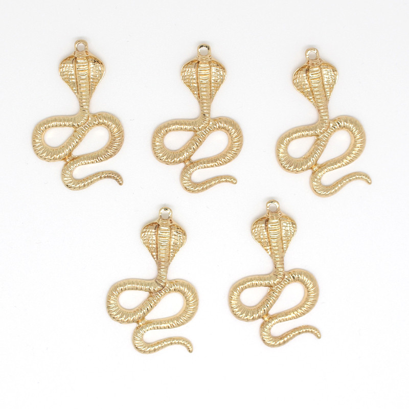 5 vnt Pankų auksinės kobros gyvatės auskarai metaliniai pakabukai, 3D gyvūnai, didelės gyvatės, karoliai, pakabukas, pasidaryk pats papuošalų kūrimas