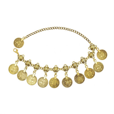 1 PC Vintage sluoksniuotos metalinės kulkšnies paplūdimio papuošalų pėdų apyrankės moterims Boho Bells Kutas Statement Anklet Vasaros vakarėlio dovana