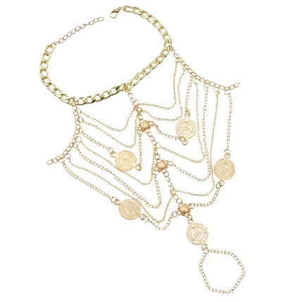 1 PC Vintage sluoksniuotos metalinės kulkšnies paplūdimio papuošalų pėdų apyrankės moterims Boho Bells Kutas Statement Anklet Vasaros vakarėlio dovana