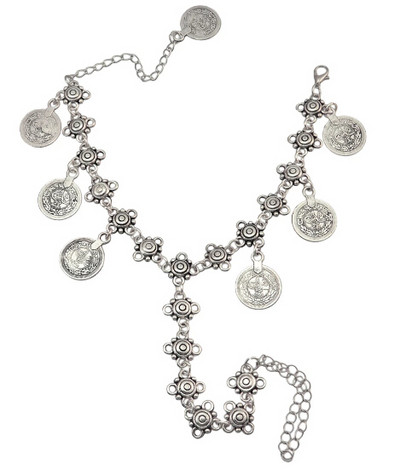 1 PC Vintage sluoksniuotos metalinės kulkšnies paplūdimio papuošalų pėdų apyrankės moterims Boho Bells Kutas Statement Anklet Vasaros vakarėlio dovana