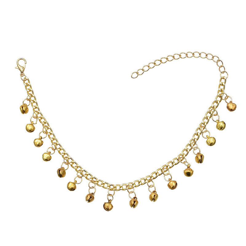 1 PC Vintage sluoksniuotos metalinės kulkšnies paplūdimio papuošalų pėdų apyrankės moterims Boho Bells Kutas Statement Anklet Vasaros vakarėlio dovana