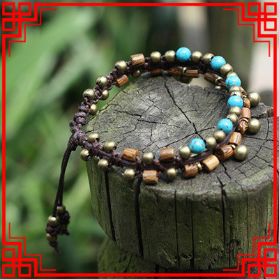 Etninių povų moterų etninių žalių akmenų kulkšnių grandinėlės, naujos rankų darbo pintos pėdų grandinėlės, madingos žalvarinės senovinės kojos