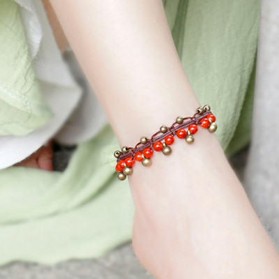 Etninių povų moterų etninių žalių akmenų kulkšnių grandinėlės, naujos rankų darbo pintos pėdų grandinėlės, madingos žalvarinės senovinės kojos