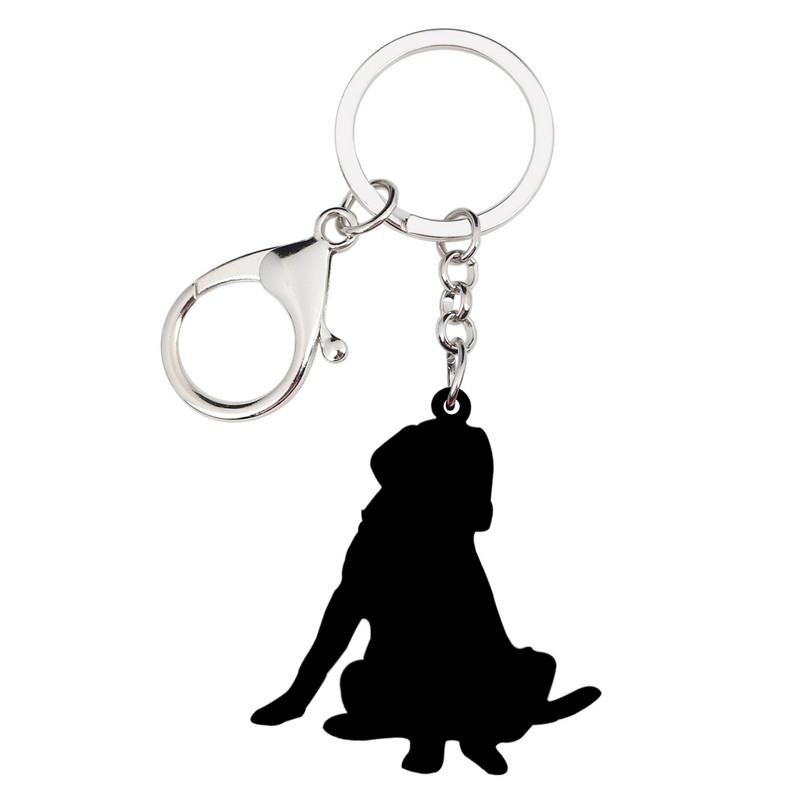 Bonsny Akrilo Labradoro šunų raktų pakabukas Raktų pakabukas Žiedai Madingi Gyvūnų Papuošalai Moterims Merginoms Naminių gyvūnėlių mylėtojams Krepšys Automobilinis pakabukas Charm Naujas