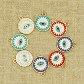 10 vnt 18x16 mm emalio Lucky Evil Eye pakabukai apyrankėms karoliai auskarai pakabukai aksesuarai "pasidaryk pats" akių žavesio papuošalų priedai