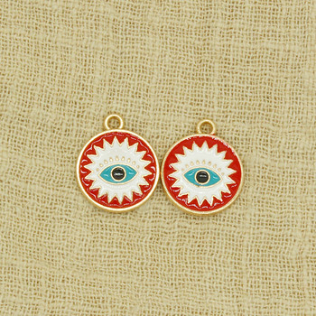 10 τμχ 18x16mm σμάλτο Lucky Evil Eye Charms For βραχιόλι Κολιέ Σκουλαρίκια Μενταγιόν Αξεσουάρ DIY Eye Charm Κοσμήματα Αξεσουάρ