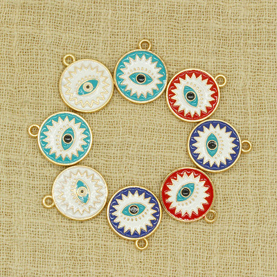 10 vnt 18x16 mm emalio Lucky Evil Eye pakabukai apyrankėms karoliai auskarai pakabukai aksesuarai "pasidaryk pats" akių žavesio papuošalų priedai