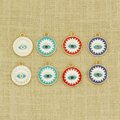 10 vnt 18x16 mm emalio Lucky Evil Eye pakabukai apyrankėms karoliai auskarai pakabukai aksesuarai "pasidaryk pats" akių žavesio papuošalų priedai