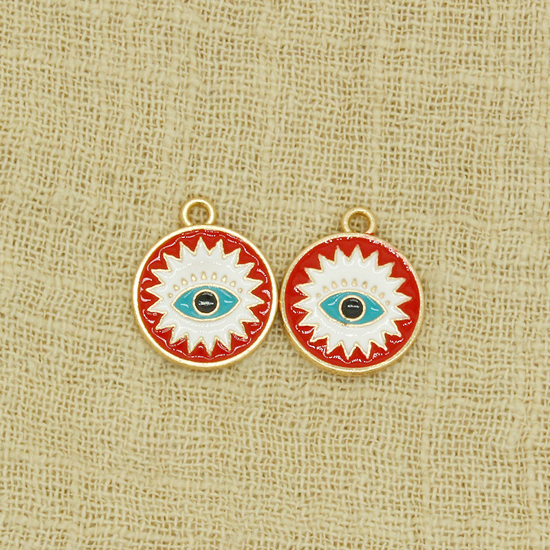 10 vnt 18x16 mm emalio Lucky Evil Eye pakabukai apyrankėms karoliai auskarai pakabukai aksesuarai "pasidaryk pats" akių žavesio papuošalų priedai
