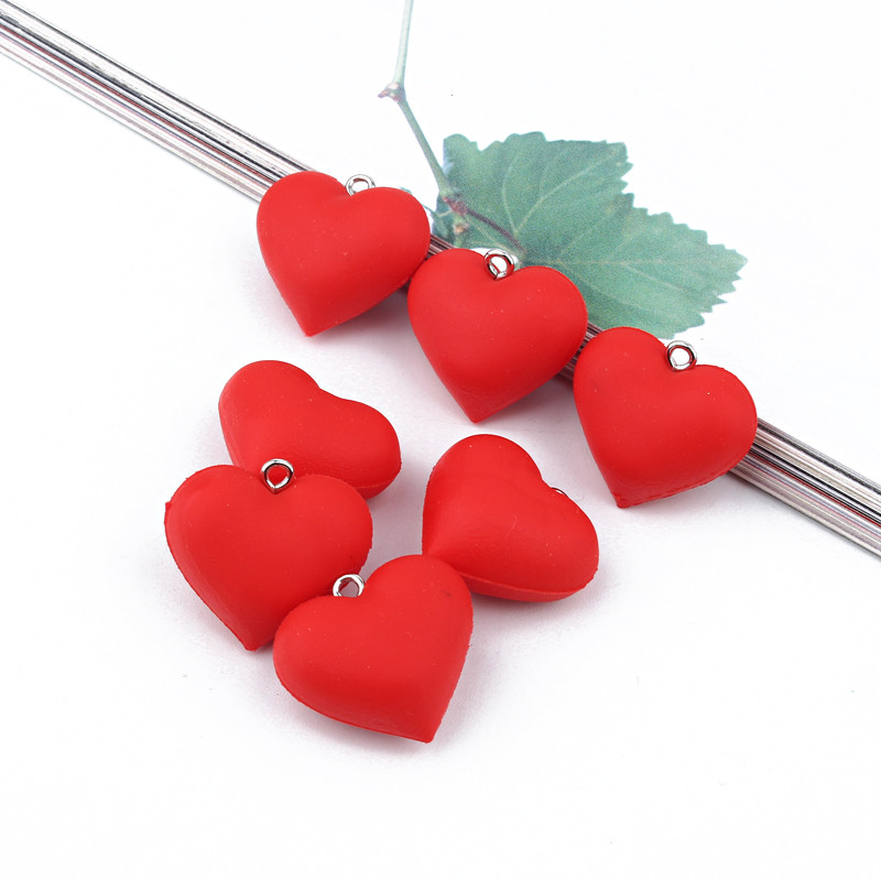 10 vnt raudonos silikoninės širdelės meilės auskarų pakabukai raktų pakabuko dekoro papuošalų radiniai Apyrankės karoliai pakabukas mažas pasidaryk pats aksesuaras