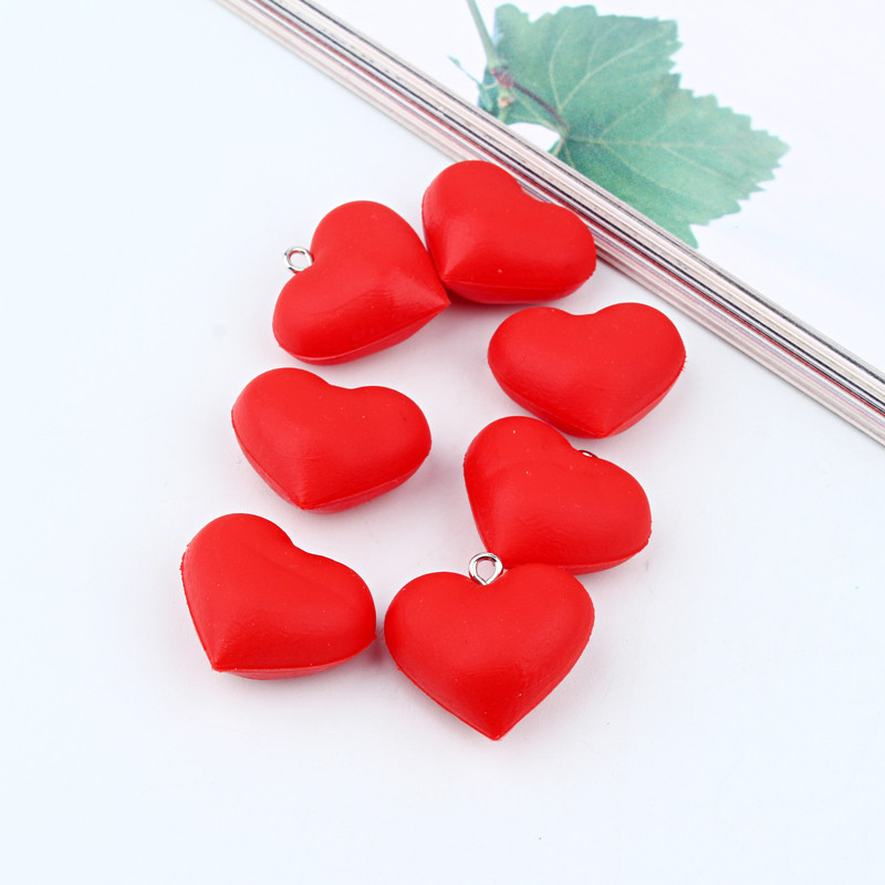 10 vnt raudonos silikoninės širdelės meilės auskarų pakabukai raktų pakabuko dekoro papuošalų radiniai Apyrankės karoliai pakabukas mažas pasidaryk pats aksesuaras