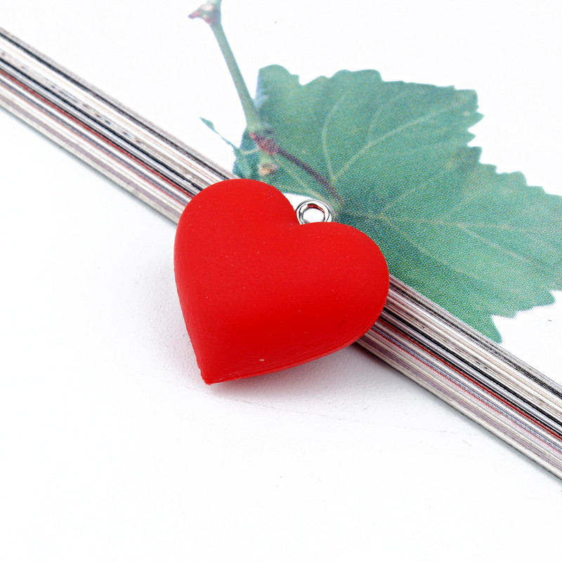 10 vnt raudonos silikoninės širdelės meilės auskarų pakabukai raktų pakabuko dekoro papuošalų radiniai Apyrankės karoliai pakabukas mažas pasidaryk pats aksesuaras