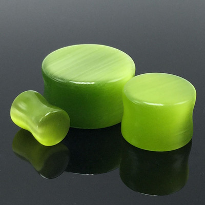 Szerves cymophanite kő füldugó pár alagút piercing fültágító test ékszer fülbevaló mérő 6 mm 8 mm 10 mm 12 mm 14 mm 16 mm