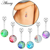 Alisouy 1vnt Plieniniai svarstyklės Pilvo auskarai Apvalus kūno žiedas Kūno papuošalai Bambos Auskarų vėrimas Seksualus auskarų vėrimas Ausų vėrimas Bambos Auskaras