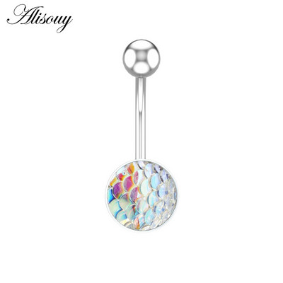 Alisouy 1vnt Plieniniai svarstyklės Pilvo auskarai Apvalus kūno žiedas Kūno papuošalai Bambos Auskarų vėrimas Seksualus auskarų vėrimas Ausų vėrimas Bambos Auskaras