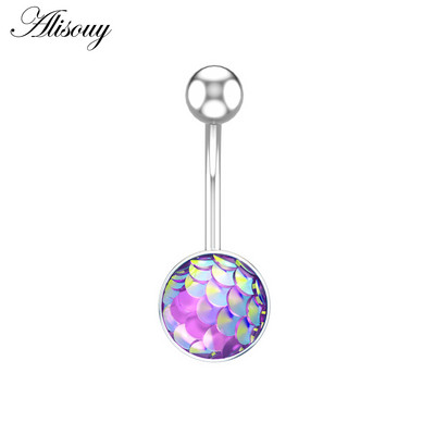 Alisouy 1vnt Plieniniai svarstyklės Pilvo auskarai Apvalus kūno žiedas Kūno papuošalai Bambos Auskarų vėrimas Seksualus auskarų vėrimas Ausų vėrimas Bambos Auskaras