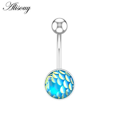 Alisouy 1vnt Plieniniai svarstyklės Pilvo auskarai Apvalus kūno žiedas Kūno papuošalai Bambos Auskarų vėrimas Seksualus auskarų vėrimas Ausų vėrimas Bambos Auskaras