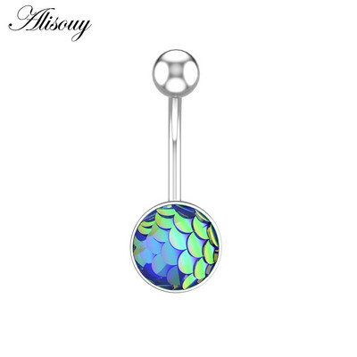 Alisouy 1vnt Plieniniai svarstyklės Pilvo auskarai Apvalus kūno žiedas Kūno papuošalai Bambos Auskarų vėrimas Seksualus auskarų vėrimas Ausų vėrimas Bambos Auskaras