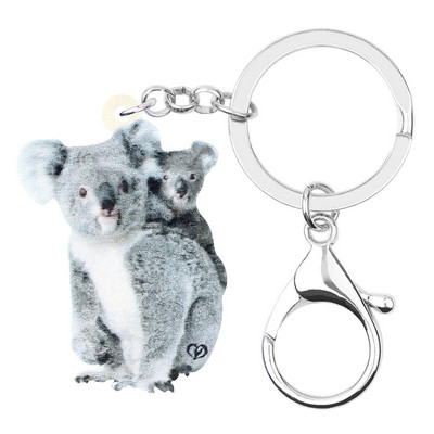 „Newei“ akrilo pilka Australijos koala raktų pakabukai Ilgi mieli gyvūniniai raktų pakabukai papuošalai moterims Vaikams Mergaitėms Madingi dovanų maišeliai Papuošalai