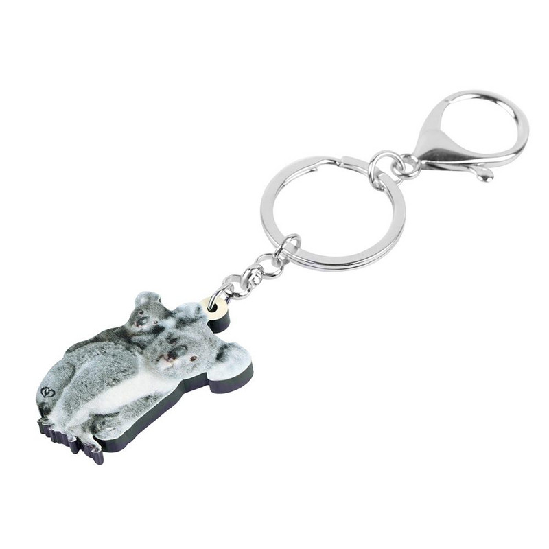 „Newei“ akrilo pilka Australijos koala raktų pakabukai Ilgi mieli gyvūniniai raktų pakabukai papuošalai moterims Vaikams Mergaitėms Madingi dovanų maišeliai Papuošalai
