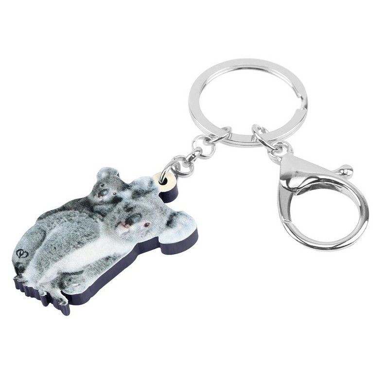 „Newei“ akrilo pilka Australijos koala raktų pakabukai Ilgi mieli gyvūniniai raktų pakabukai papuošalai moterims Vaikams Mergaitėms Madingi dovanų maišeliai Papuošalai