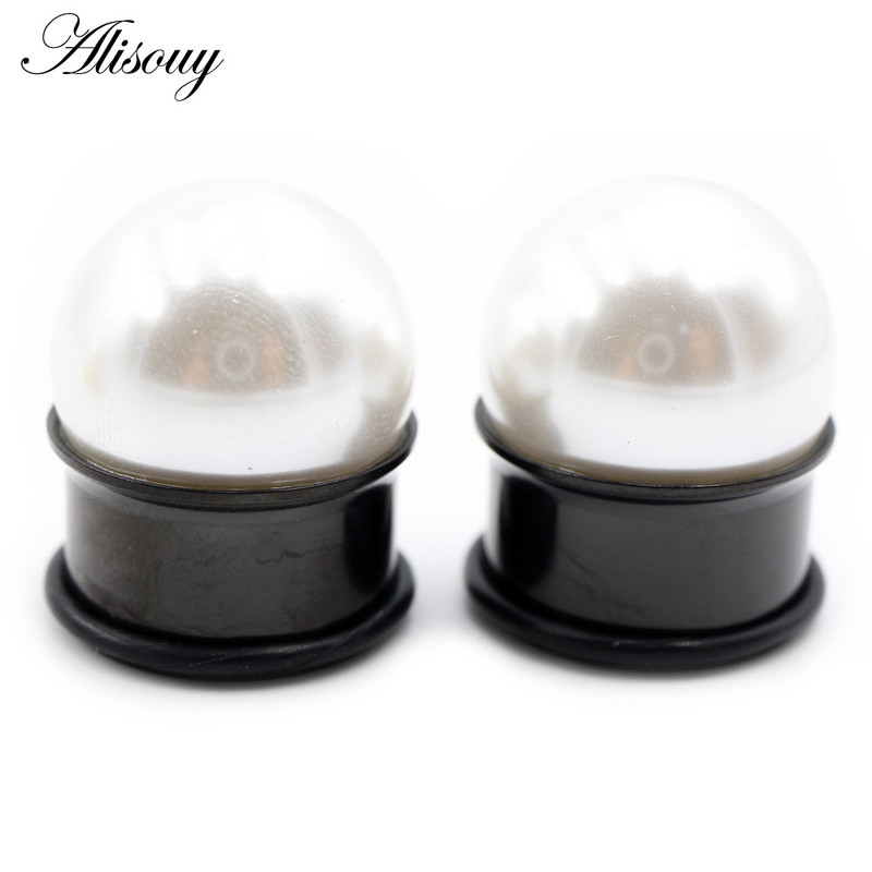 Alisouy 2vnt 6-16mm nerūdijančio plieno perlų platėjantys ausų tuneliai kištukai plėstuvai neštuvai matuokliai Auskarai auskarų vėrimas kūno papuošalai