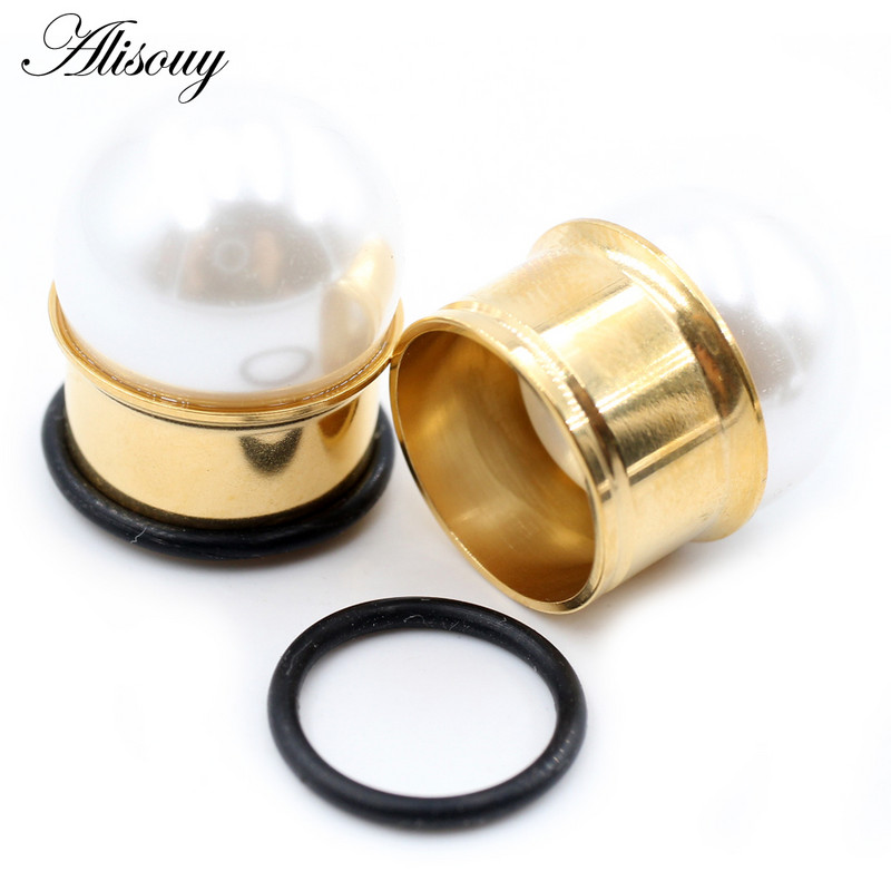 Alisouy 2vnt 6-16mm nerūdijančio plieno perlų platėjantys ausų tuneliai kištukai plėstuvai neštuvai matuokliai Auskarai auskarų vėrimas kūno papuošalai