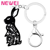 Newei akril fekete húsvéti kínai papír vágó nyúl nyúl nyuszi kulcstartók állati kulcstartó ékszer nőknek gyerekfesztivál ajándékok
