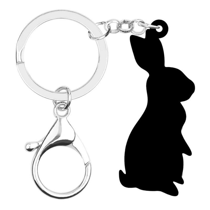 Newei akril fekete húsvéti kínai papír vágó nyúl nyúl nyuszi kulcstartók állati kulcstartó ékszer nőknek gyerekfesztivál ajándékok