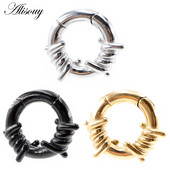 Alisouy 1PC Oțel inoxidabil Twist Cercei Urechi Greutăți Umeraș Heavy Expander Stretcher Plugs Manometre Cercei Body Piercing Bijuterii