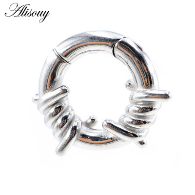 Alisouy 1PC Oțel inoxidabil Twist Cercei Urechi Greutăți Umeraș Heavy Expander Stretcher Plugs Manometre Cercei Body Piercing Bijuterii