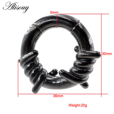 Alisouy 1PC Oțel inoxidabil Twist Cercei Urechi Greutăți Umeraș Heavy Expander Stretcher Plugs Manometre Cercei Body Piercing Bijuterii